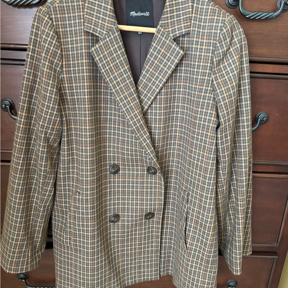 Madewell Caldwell Double-Breasted Blazer in Mandell Plaid Medium - Picture 2 of 6